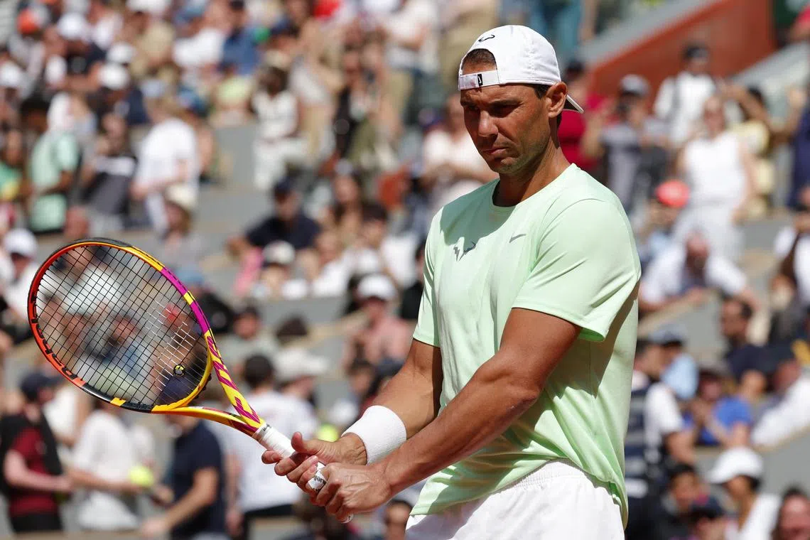 Spain's Rafael Nadal during a practice session ahead of the 2024 French Open.