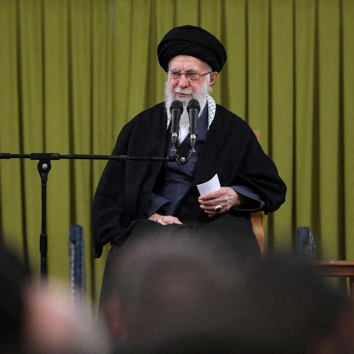 FILE PHOTO: Iran's Supreme Leader Ayatollah Ali Khamenei speaks during a meeting in Tehran, Iran, February 1, 2026. Office of the Iranian Supreme Leader/WANA (West Asia News Agency)/Handout via REUTERS/File Photo