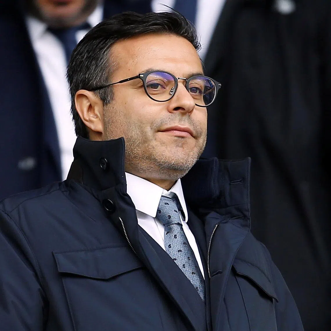 Soccer Football - Championship Play-Off Semi Final First Leg - Derby County v Leeds United - Pride Park, Derby, Britain - May 11, 2019   Leeds United chairman Andrea Radrizzani looks on from the stands              Action Images via Reuters/Craig Brough