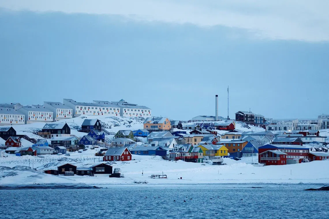 A view shows the city of Nuuk, Greenland, February 9, 2025. REUTERS/Sarah Meyssonnier/ File Photo