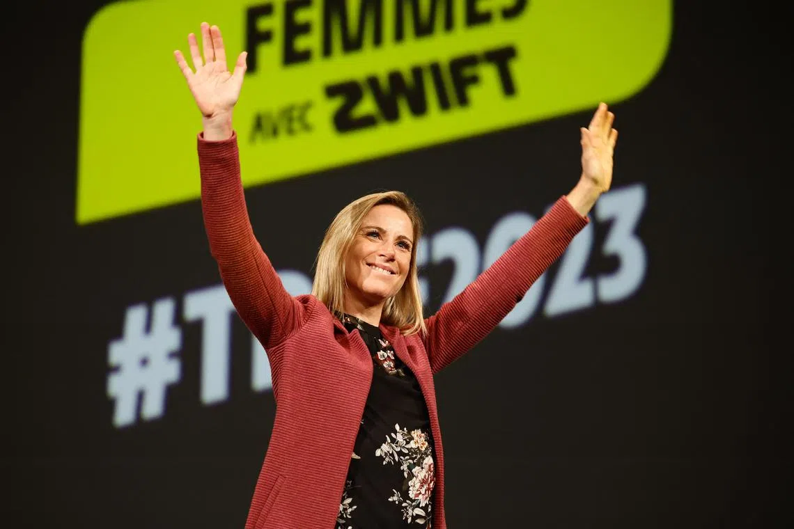 FILE PHOTO: Cycling - 2023 Tour de France Presentation - Le Palais des Congres de Paris, Paris, France - October 27, 2022 Annemiek Van Vleuten before the presentation REUTERS/Sarah Meyssonnier/File Photo
