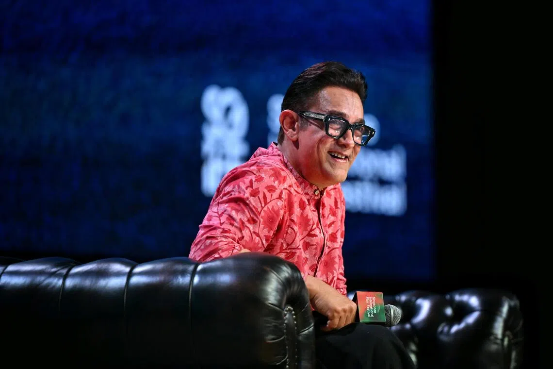 Bollywood star Aamir Khan at the Singapore International Film Festival’s In Conversation With session at Marina Bay Sands on Oct 22.