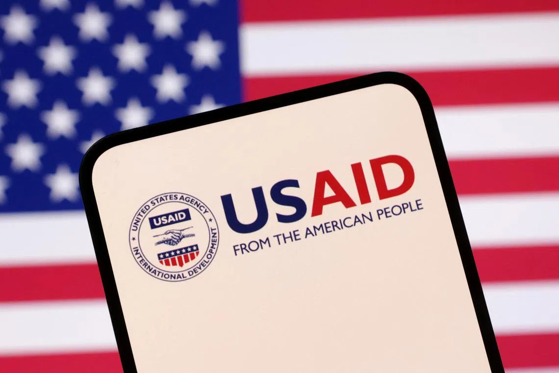 USAID logo and U.S. flag are seen in this illustration taken April 23, 2025. REUTERS/Dado Ruvic/Illustration