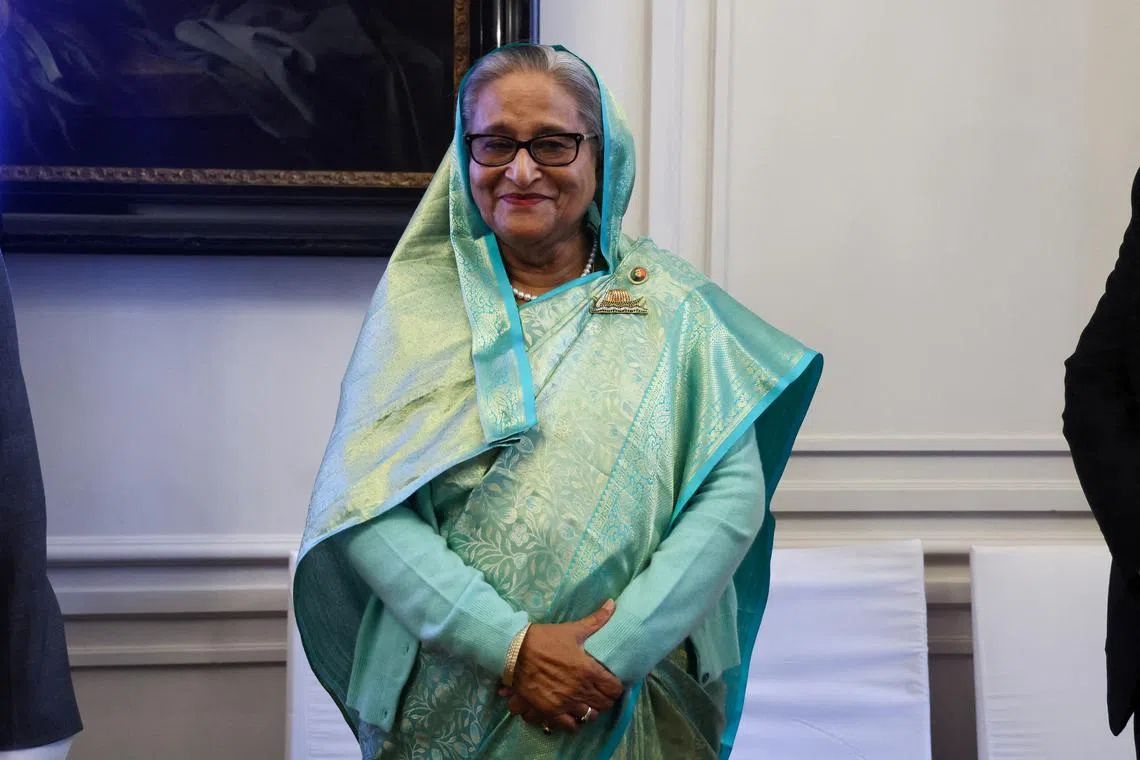 Bangladeshi Prime Minister Sheikh Hasina 
fled a revolution in August 2024 to neighbouring India, where she has defied extradition requests from Bangladesh to face charges including mass murder.