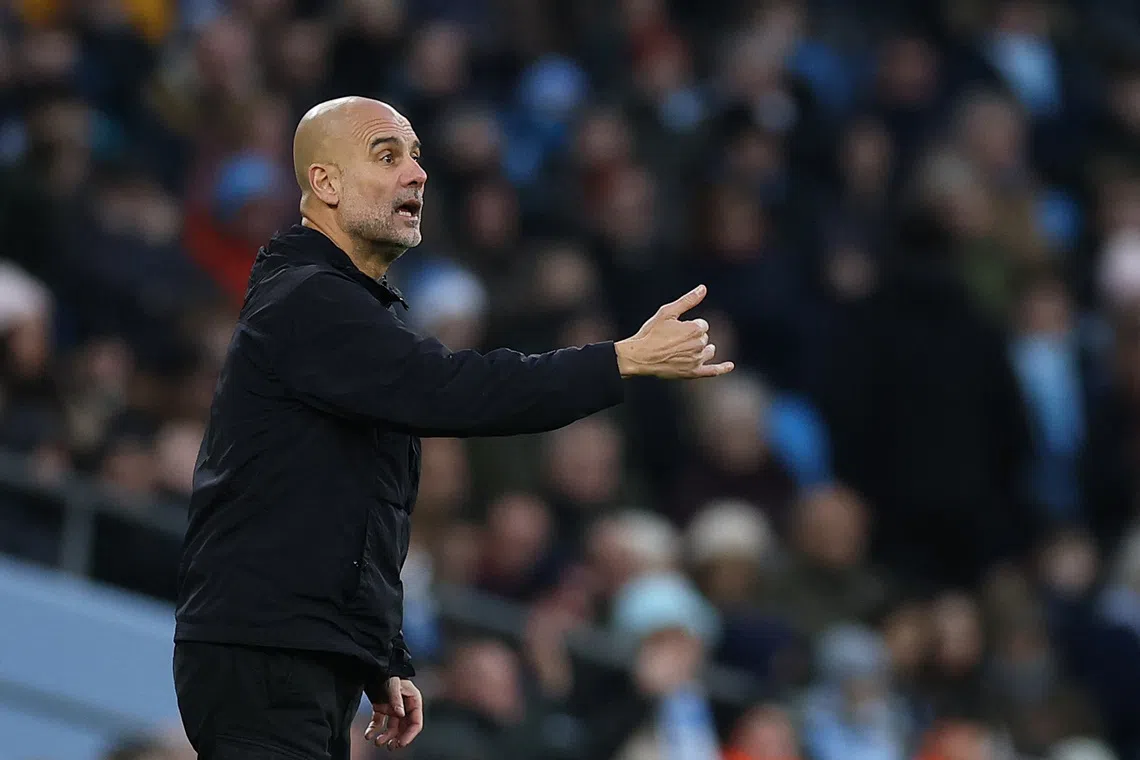 Soccer Football - Premier League - Manchester City v West Ham United - Etihad Stadium, Manchester, Britain - December 20, 2025 Manchester City manager Pep Guardiola reacts Action Images via Reuters/Andrew Boyers