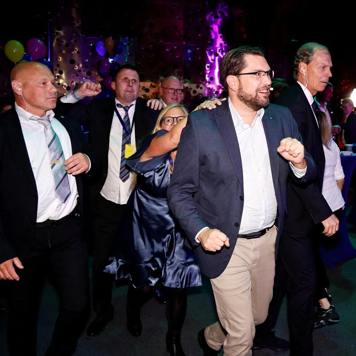 FILE PHOTO: The leader of the Sweden Democrats Jimmie Akesson attends the party's election watch in Nacka, near Stockholm, Sweden, September 12, 2022.TT News Agency/Stefan Jerrevang  via REUTERS/File Photo