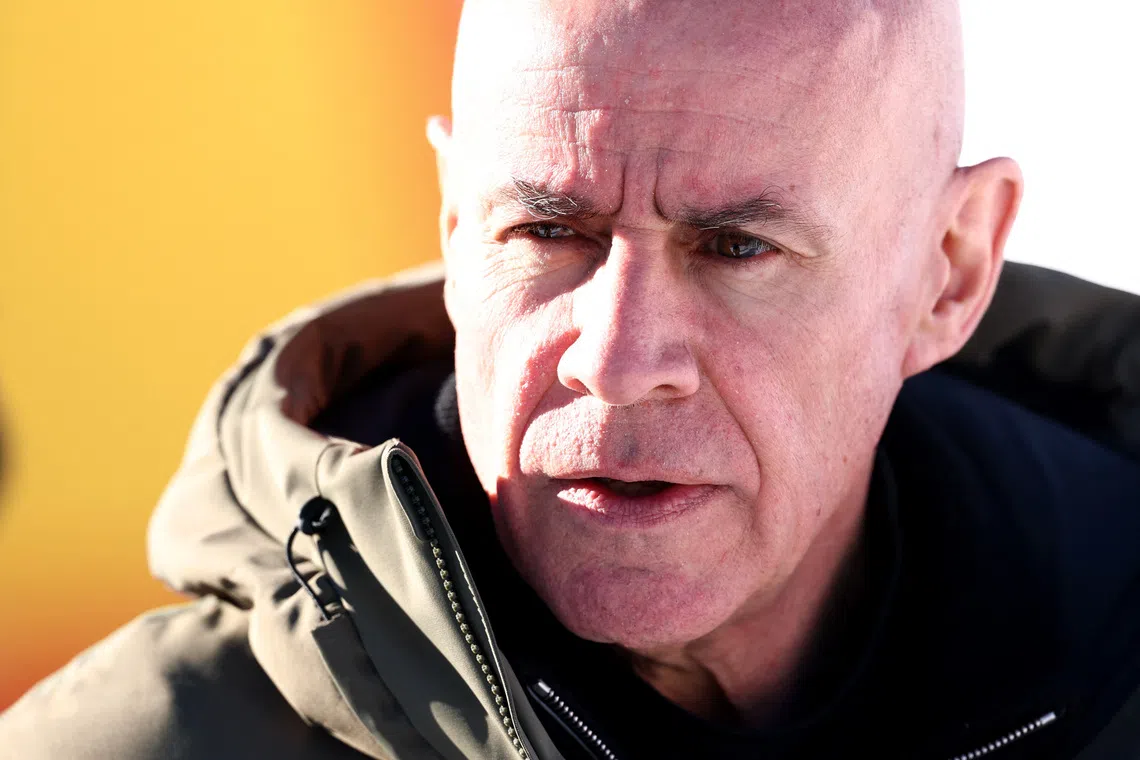 Alpine Skiing - FIS Alpine Ski World Cup - Women's Downhill - St. Moritz, Switzerland - December 13, 2025 FIS President Johan Eliasch after the Women's Downhill REUTERS/Denis Balibouse