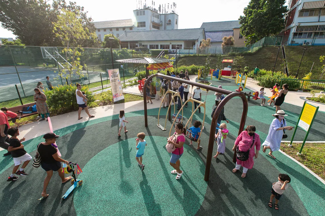Yarrow Park was carved from a cluster of five basketball courts which sat on premises previously leased by the Global Indian International School in Cheviot Hill.