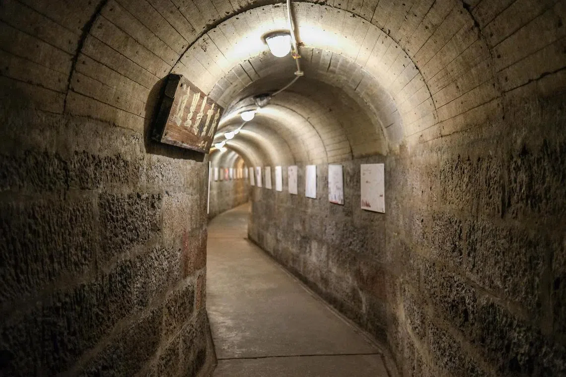 awletter - Exhibition panels explaining Chongqing's specialties such as its history, food and culture, located at a bunker-turned-bookshop.

Copyright: Aw Cheng Wei