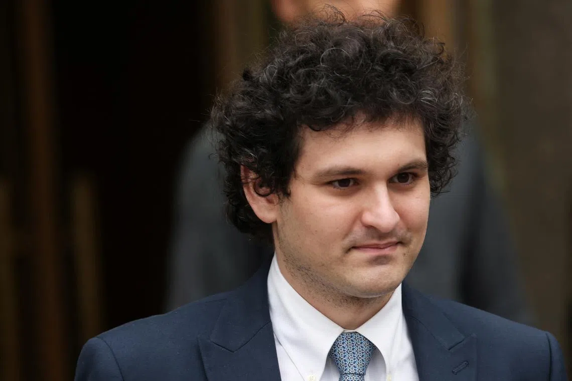 FILE PHOTO: Indicted FTX founder Sam Bankman-Fried exits United States Court in New York City, New York, U.S., June 15, 2023. REUTERS/Mike Segar/File Photo