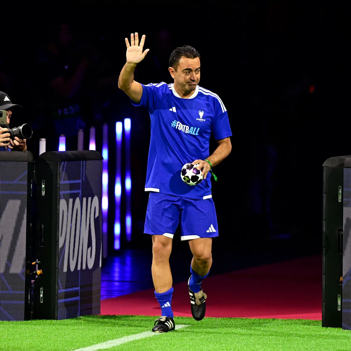 Soccer Football - UEFA Champions League - Final - The Ultimate Champions Legends Tournament - Papp Laszlo Budapest Sportarena, Budapest, Hungary - May 29, 2026 FC Figo's Xavi REUTERS/Marton Monus