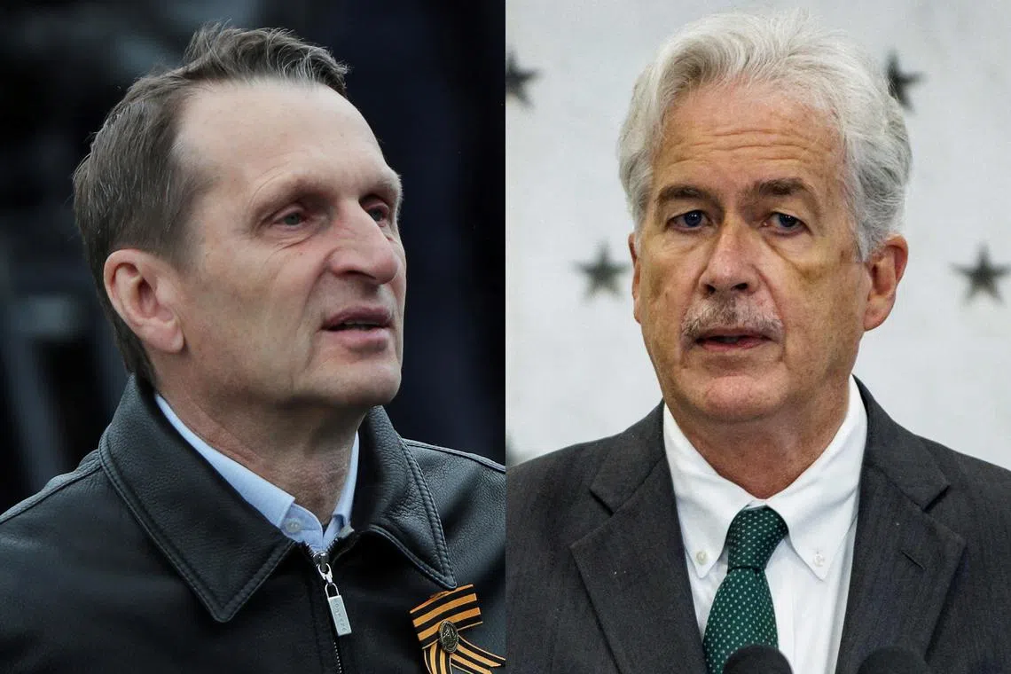 Sergei Naryshkin (left) and William Burns have maintained a line of communication since the start of Russia's invasion of Ukraine.