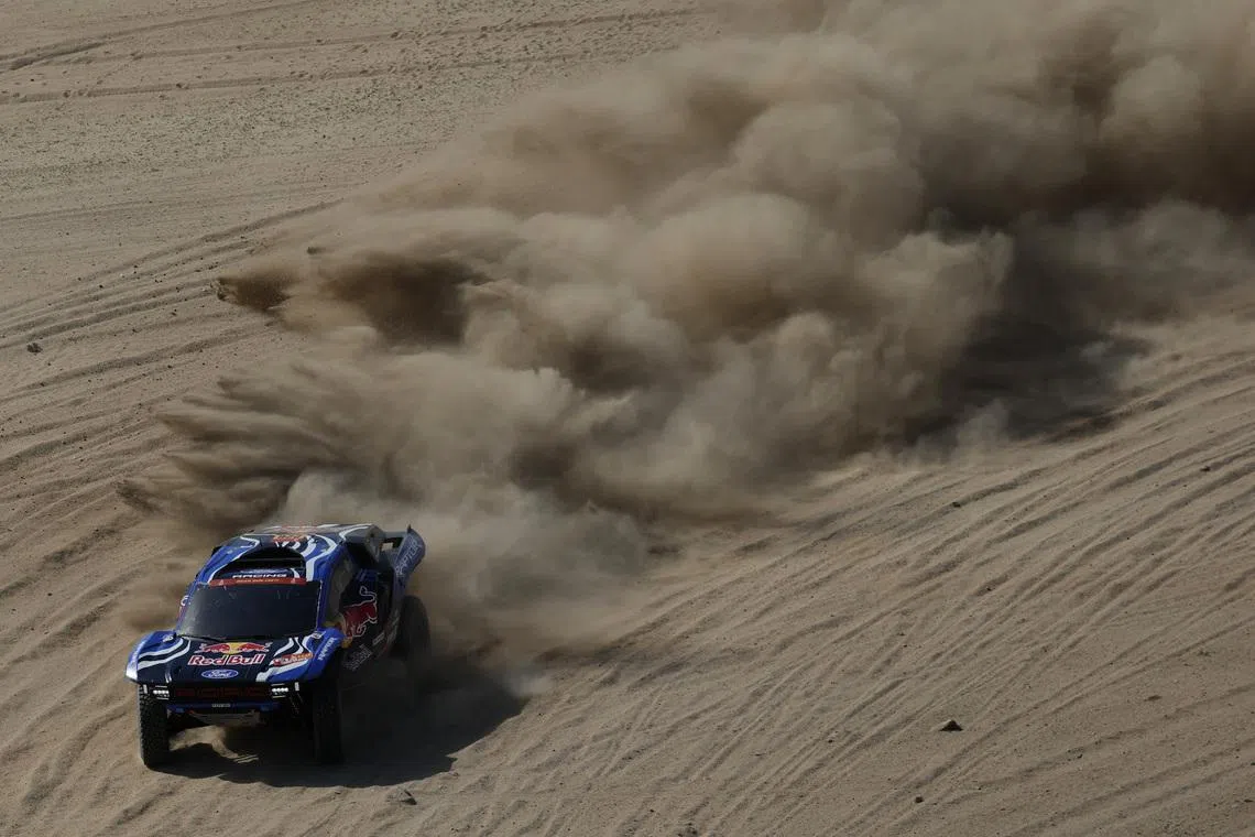 Rallying - Dakar Rally - Prologue - Yanbu, Saudi Arabia - January 3, 2026 Ford Racing's Mattias Ekstrom and Emil Bergkvist in action REUTERS/Stephane Mahe