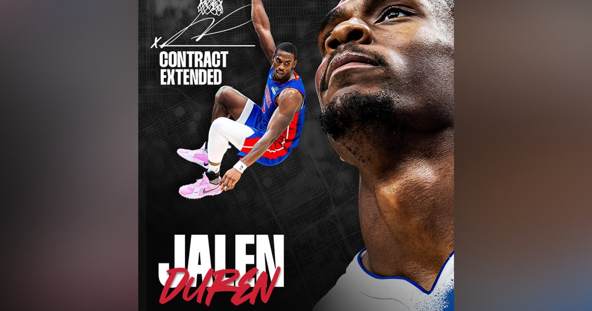 Detroit Pistons announce contract extension for centre Jalen Duren ...