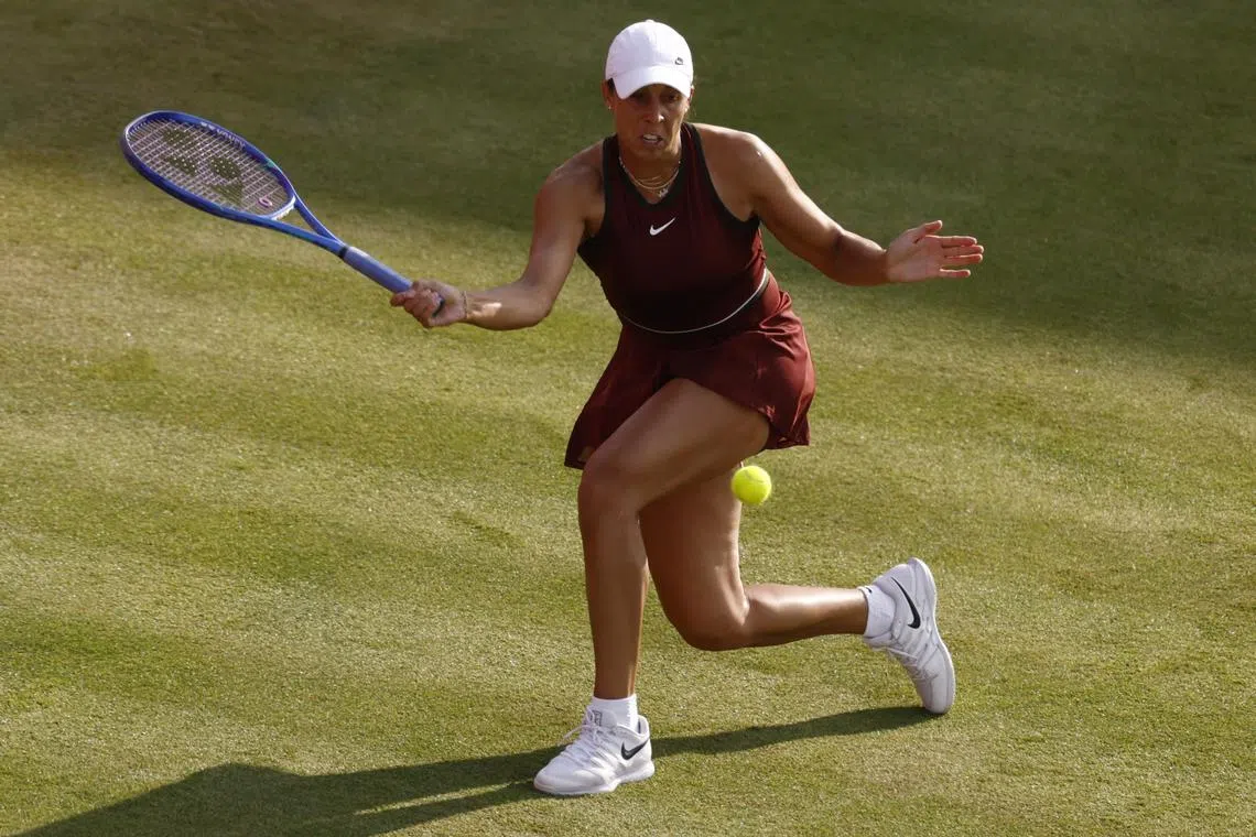 Tennis - Queen's Club Championships - Queen's Club, London, Britain - June 11, 2025 Madison Keys of the U.S. in action during her round of 16 match against Russia's Anastasia Zakharova Action Images via Reuters/Andrew Couldridge