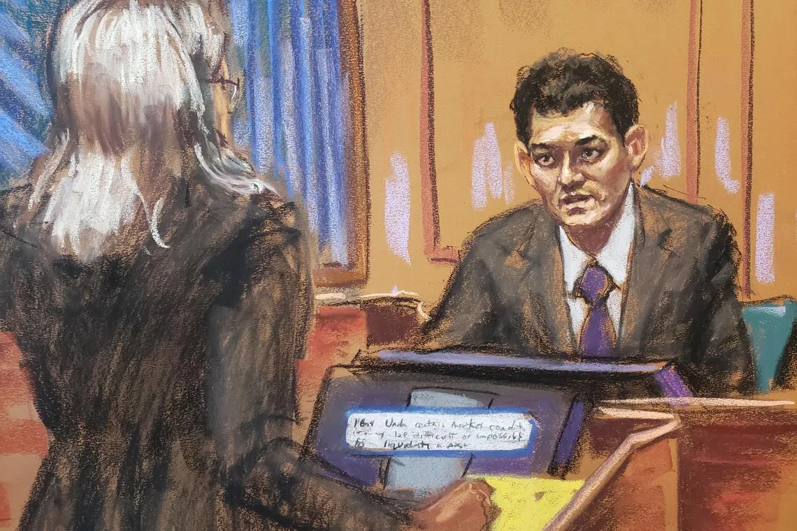 FTX founder Sam Bankman-Fried is questioned by Assistant US Attorney Danielle Sassoon as he testifies in his fraud trial.