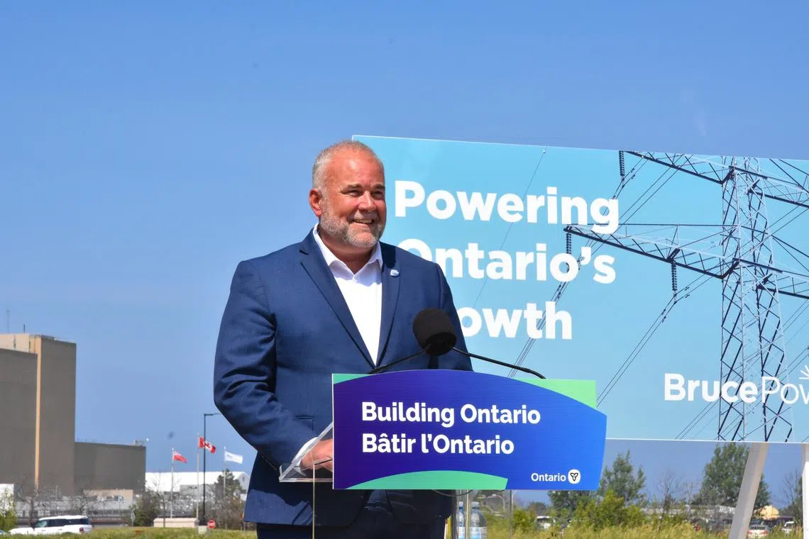 Ontario’s Minister of Energy, Todd Smith, announces support to explore nuclear expansion options on the Bruce Power site. 