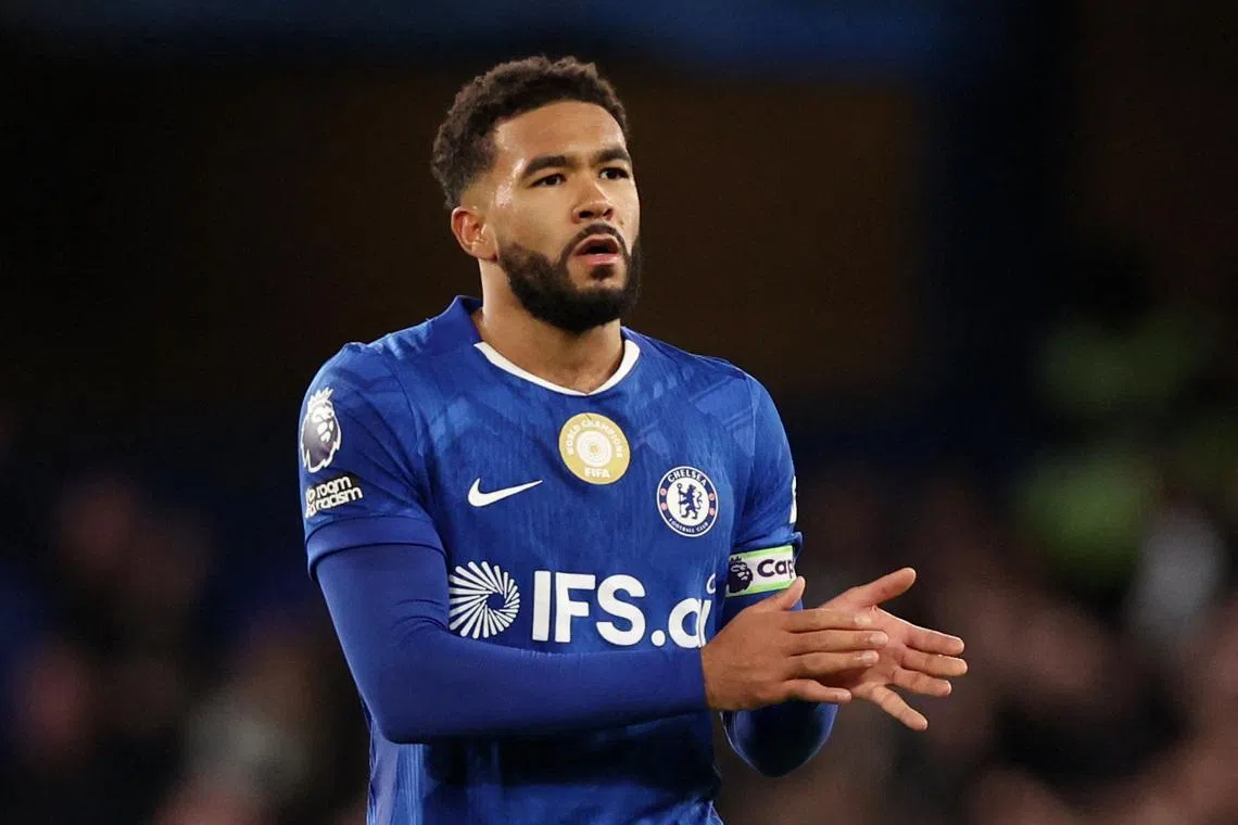 Soccer Football - Premier League - Chelsea v Newcastle United - Stamford Bridge, London, Britain - March 14, 2026 Chelsea's Reece James applauds their fans after the match REUTERS/David Klein