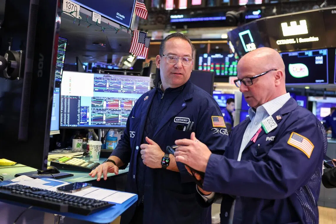 Traders working on the floor of the New York Stock Exchange, in New York City, on May 11.
