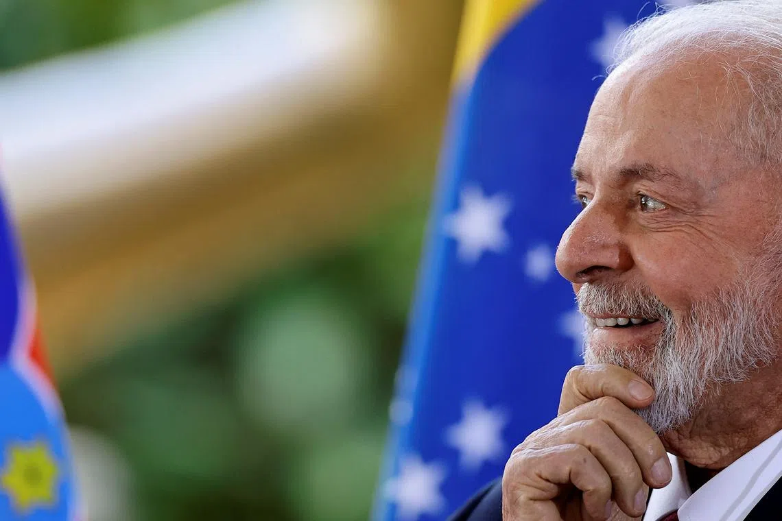 Brazil's President Luiz Inacio Lula da Silva smiles during a meeting with Croatian President Zoran Milanovic at the Itamaraty Palace in Brasilia, Brazil, June 3, 2024. REUTERS/Ueslei Marcelino/File Photo