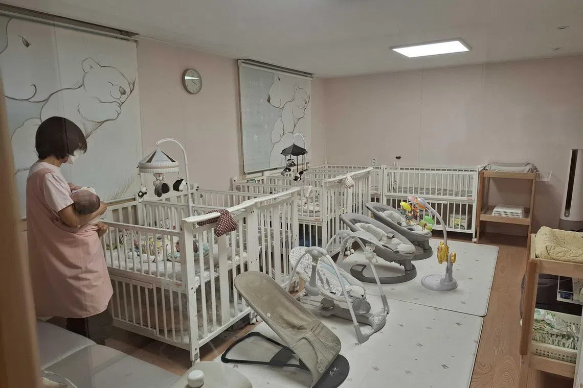 Caregivers are stationed at Babybox Korea's care room 24 hours a day to look after the babies.