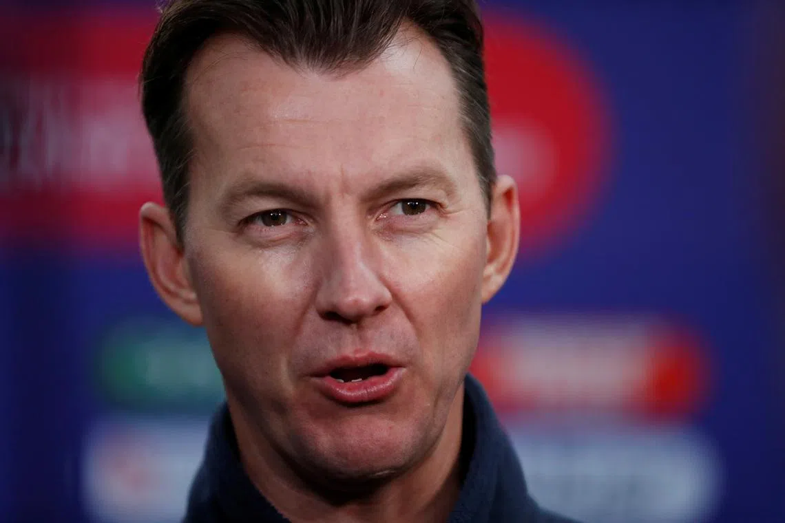 FILE PHOTO: Cricket -  ICC Cricket World Cup - Launch Party On The Mall - London, Britain - May 29, 2019   Former Australian cricketer Brett Lee talks to the media    Action Images via Reuters/Matthew Childs/ File Photo