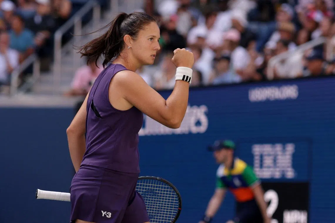 Tennis - U.S. Open - Flushing Meadows, New York, United States - August 30, 2025 Australia's Daria Kasatkina reacts during her third round match against Japan's Naomi Osaka REUTERS/Jeenah Moon