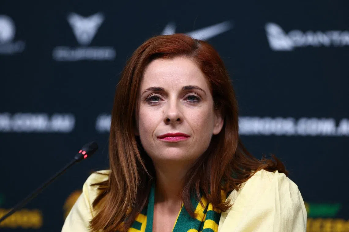 FILE PHOTO: Soccer Football - FIFA World Cup Qatar 2022 - Australia Press Conference - Aspire Zone Training Facilities 5, Doha, Qatar - November 23, 2022 Minister for Sport of Australia, Anika Wells during the press conference REUTERS/Bernadett Szabo