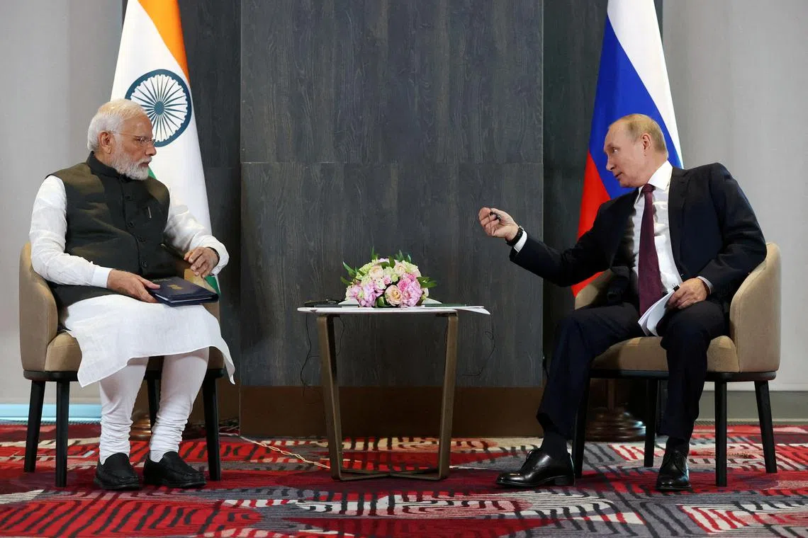 The last time Russian President Vladimir Putin and Indian Prime Minister Narendra Modi met was in Uzbekistan in 2022. 