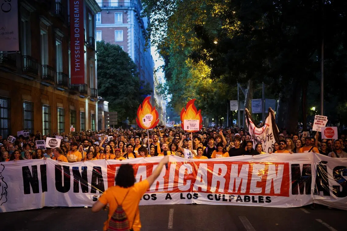 Thousands march in Spain’s Madrid over forced eviction of 87-year-old woman