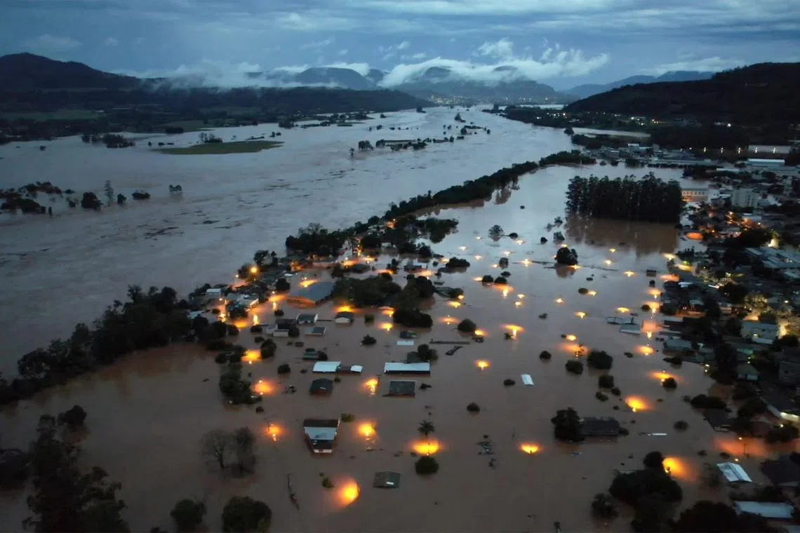 Nearly 70,000 people have been forced from their homes amid deadly flooding, mudslides and torrential storms in southern Brazil.