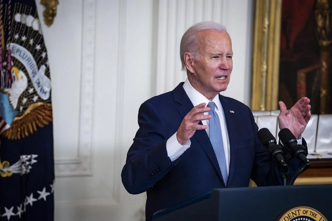 President Joe Biden speaks during a White House event to mark the second anniversary of the Jan. 6 attack on the Capitol, in Washington, Jan. 6, 2023. The classified documents that were discovered in President BidenÕs former office at a Washington think tank included briefing materials on foreign countries from his time as vice president, two people familiar with the situation said Tuesday, Jan. 10. (Pete Marovich/The New York Times)