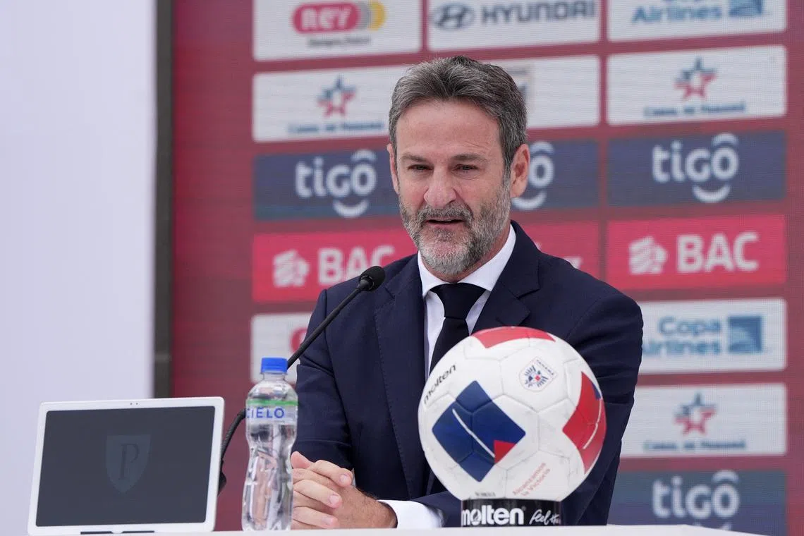 Panama coach Thomas Christiansen during the squad announcement, Soccer Football, FIFA World Cup 2026, CAR Pandeportes, Panama City, Panama, May 26, 2026. REUTERS/Enea Lebrun
