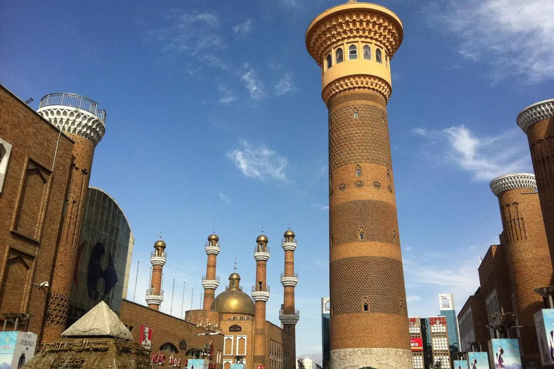 The Grand Bazaar in Urumqi in Xinjiang, north-west China.