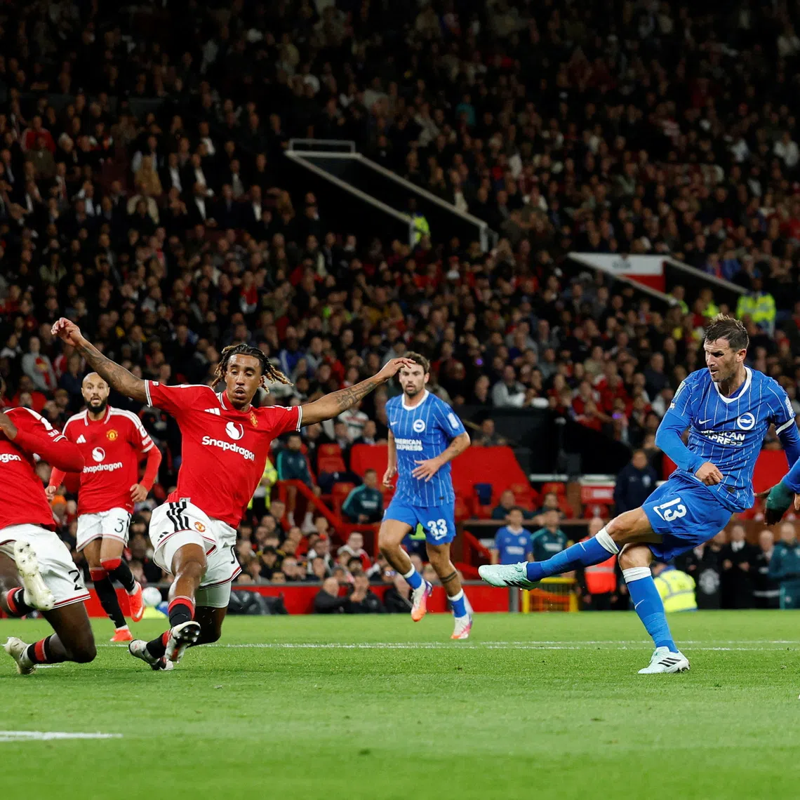 Soccer Football - Carabao Cup - Third Round - Manchester United v Brighton & Hove Albion - Old Trafford, Manchester, Britain - September 16, 2026 Brighton and Hove Albion's Pascal Gross scores their second goal Action Images via Reuters/Jason Cairnduff