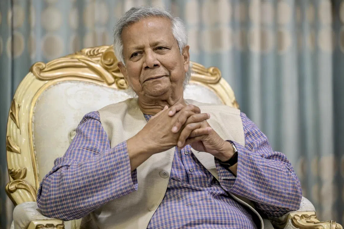 Dr Muhammad Yunus, 84, was sworn in as chief adviser to the Bangladesh interim government on Aug 8.