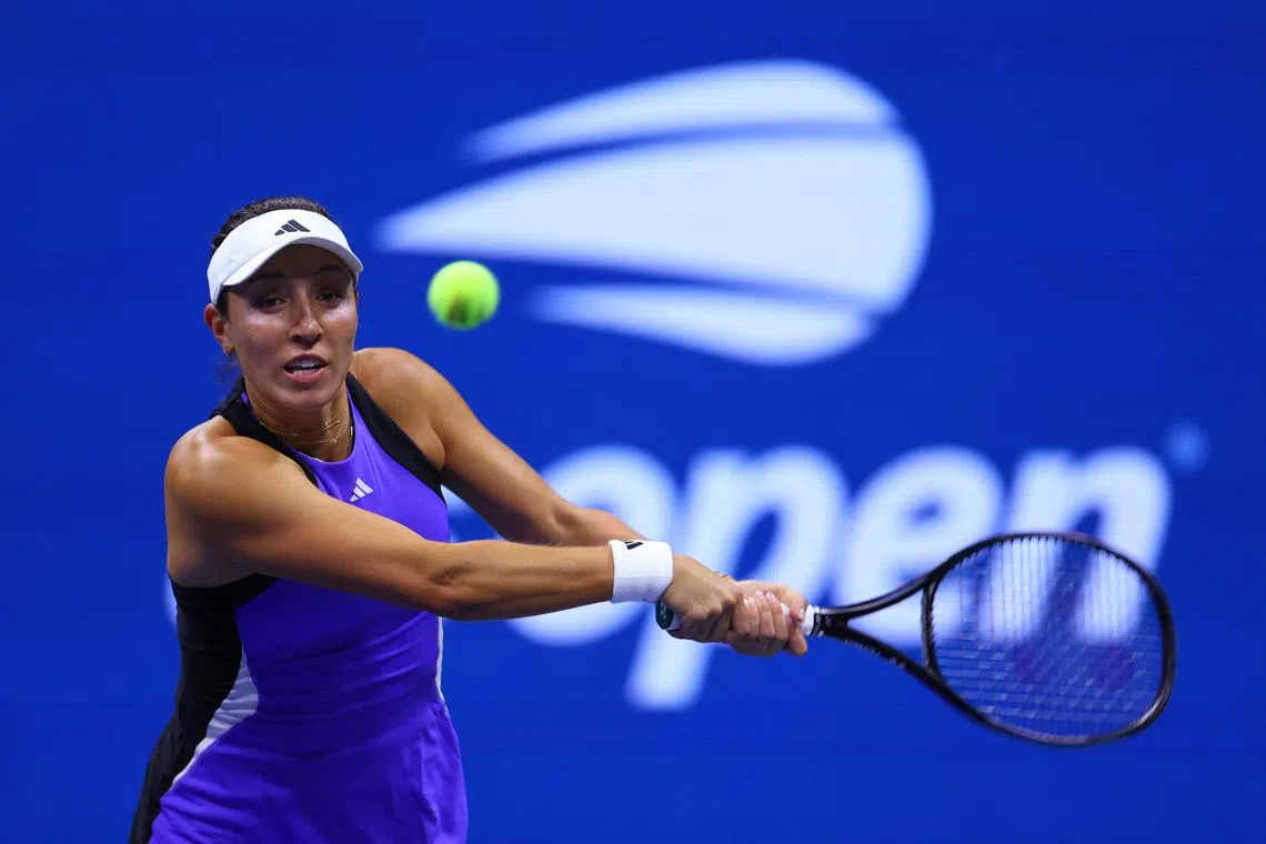 Tennis - U.S. Open - Flushing Meadows, New York, United States - September 4, 2024 Jessica Pegula of the U.S. in action during her quarter final match against Poland's Iga Swiatek REUTERS/Andrew Kelly