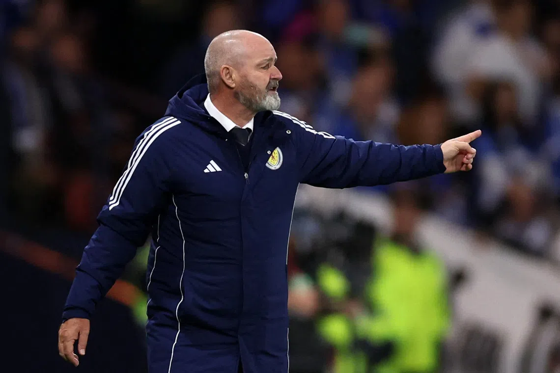 Soccer Football - FIFA World Cup - UEFA Qualifiers - Group C - Scotland v Greece - Hampden Park, Glasgow, Scotland, Britain - October 9, 2025 Scotland manager Steve Clarke reacts REUTERS/Russell Cheyne