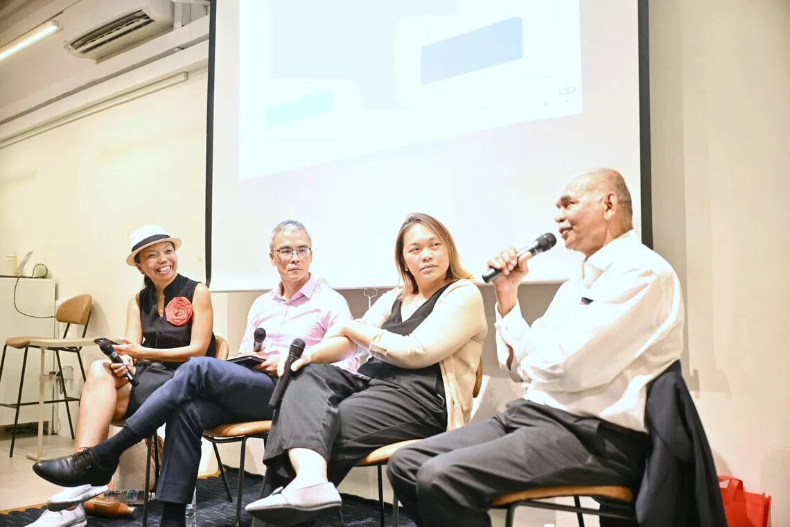 (From left) Former NMPs Anthea Ong, Laurence Lien, Kuik Shiao-Yin and Chandra Mohan K. Nair speaking at a panel discussion on Sept 18.