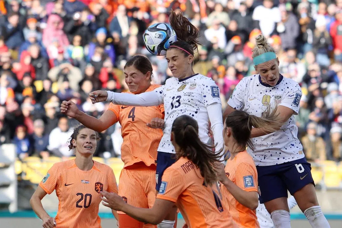 Soccer Football - FIFA Women's World Cup Australia and New Zealand 2023 - Group E - United States v Netherlands - Wellington Regional Stadium, Wellington, New Zealand - July 27, 2023
Alex Morgan of the U.S. in action REUTERS/Amanda Perobelli