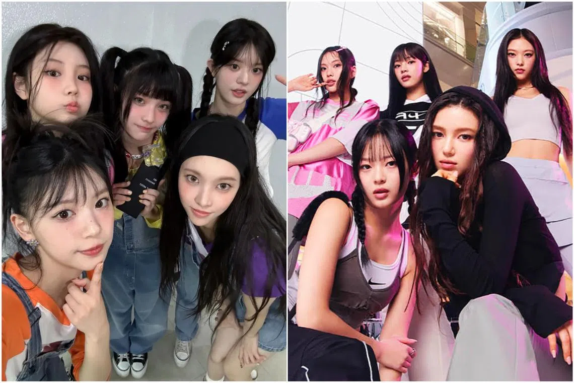Ador CEO Min Hee-jin claimed that rookie South Korean girl group Illit (left) are NewJeans copycats.