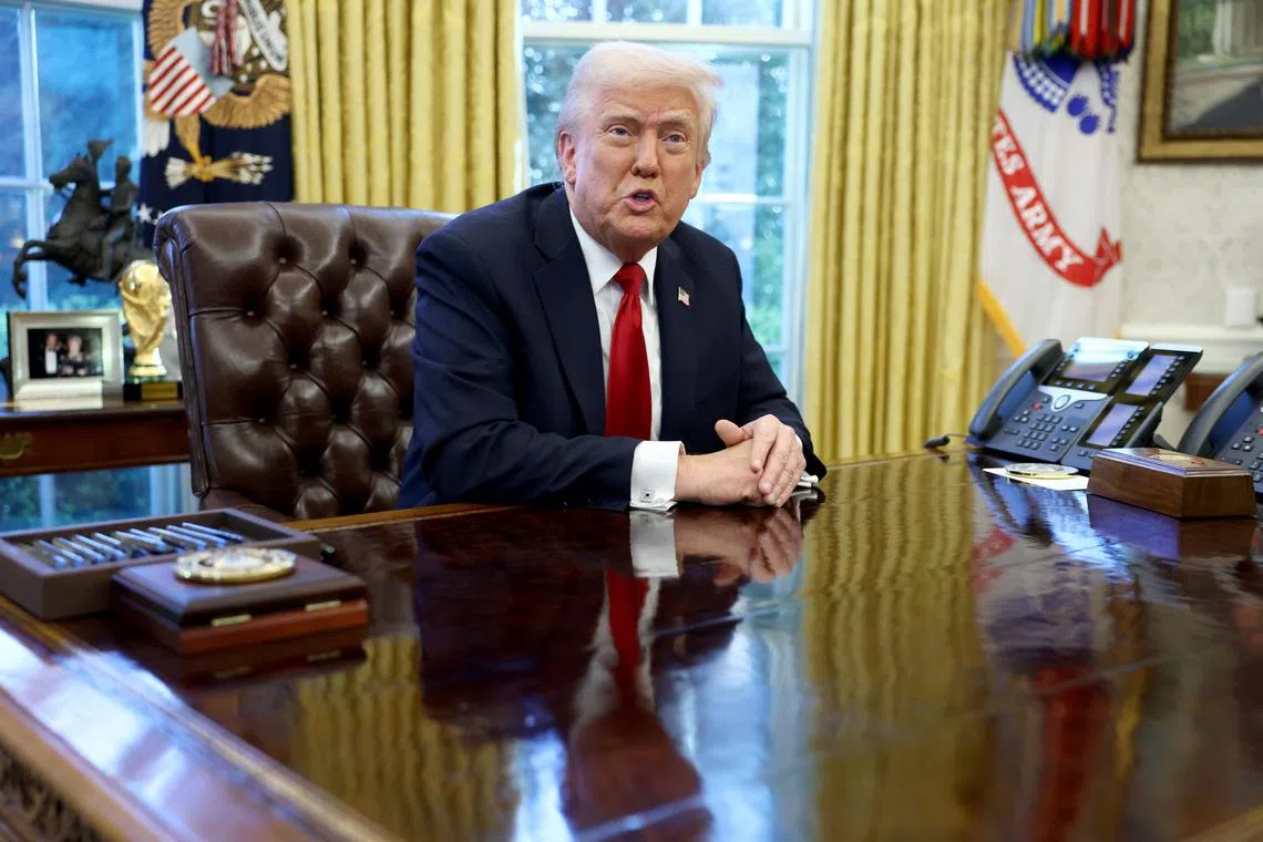 US President Donald Trump speaking to reporters at the White House on March 26.