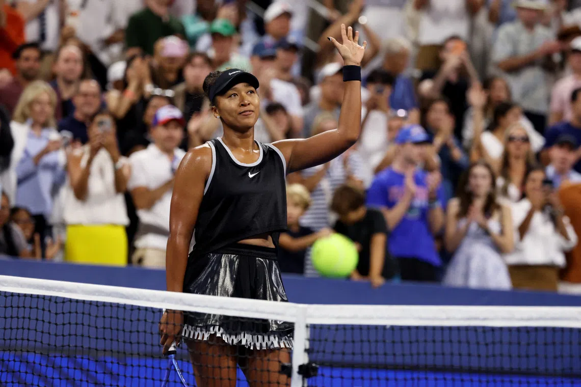 Tennis - U.S. Open - Flushing Meadows, New York, United States - September 5, 2026 Japan's Naomi Osaka celebrates after winning her third round match against Belgium's Elise Mertens IMAGN IMAGES via Reuters/Geoff Burke