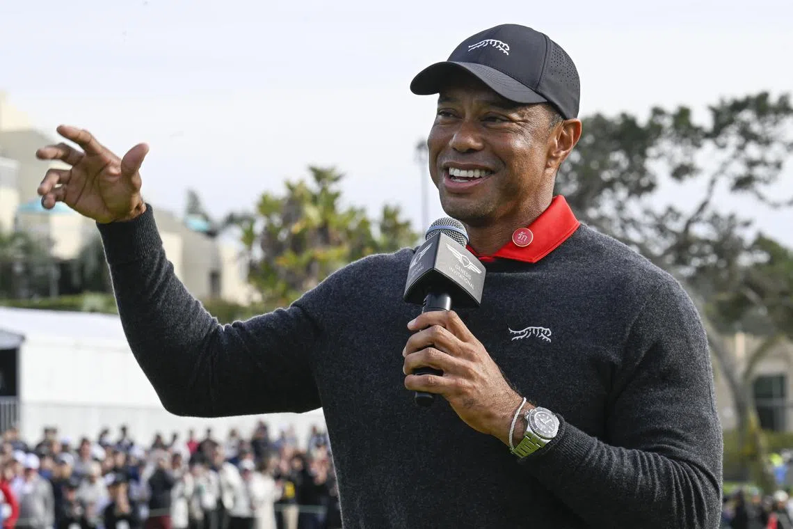Tiger Woods joked on April 1 that he would be playing in the Masters tournament at Augusta National Golf Club next week. 