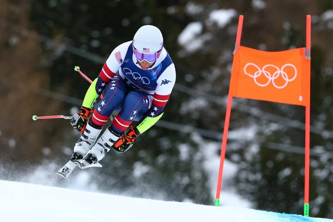 Milano Cortina 2026 Olympics - Alpine Skiing - Men's Downhill Training - Stelvio Ski Centre, Bormio, Italy - February 04, 2026 Ryan Cochran-Siegle of United States in action during training REUTERS/Denis Balibouse