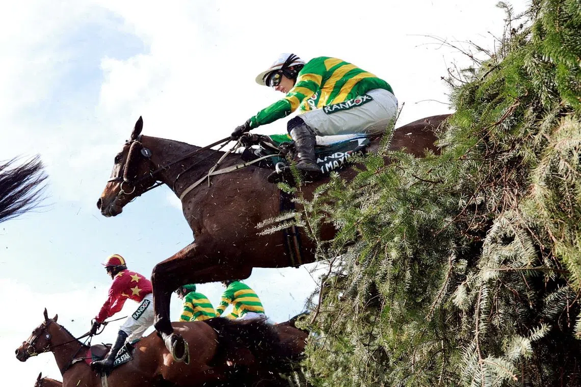 Horse Racing - Grand National Festival 2026 - Aintree Racecourse, Liverpool, Britain - April 11, 2026 I Am Maximus ridden by Paul Townend in action during the 16:00 Randox Grand National Handicap Chase REUTERS/Phil Noble     TPX IMAGES OF THE DAY