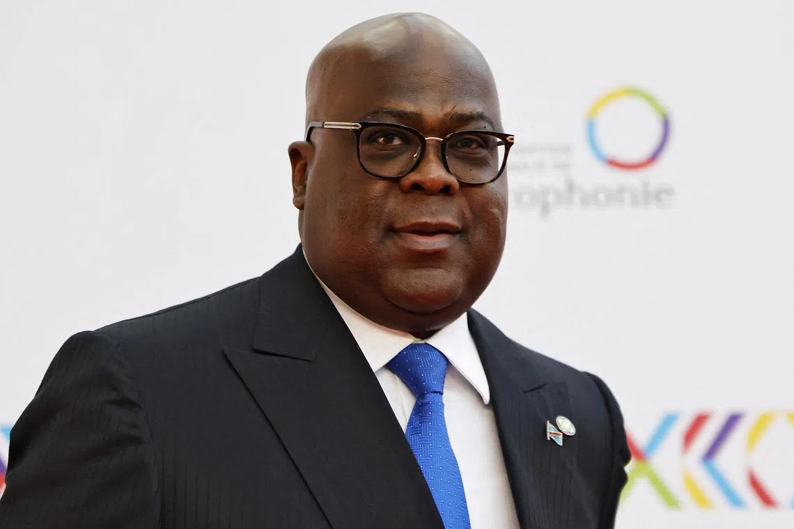 FILE PHOTO: Democratic Republic of the Congo's President Felix Tshisekedi arrives to attend the opening session of the 19th Summit of the Francophonie at the Grand Palais in Paris, France October 5, 2024. Ludovic Marin/Pool via REUTERS/File Photo