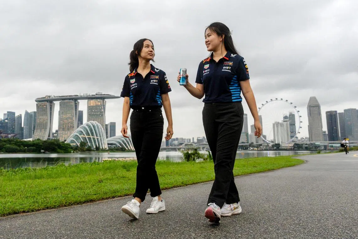 Charis Chua (left) and Heng Yi-Hsin (right) will head to Oracle Red Bull Racing's headquarters in Milton Keynes for two months.