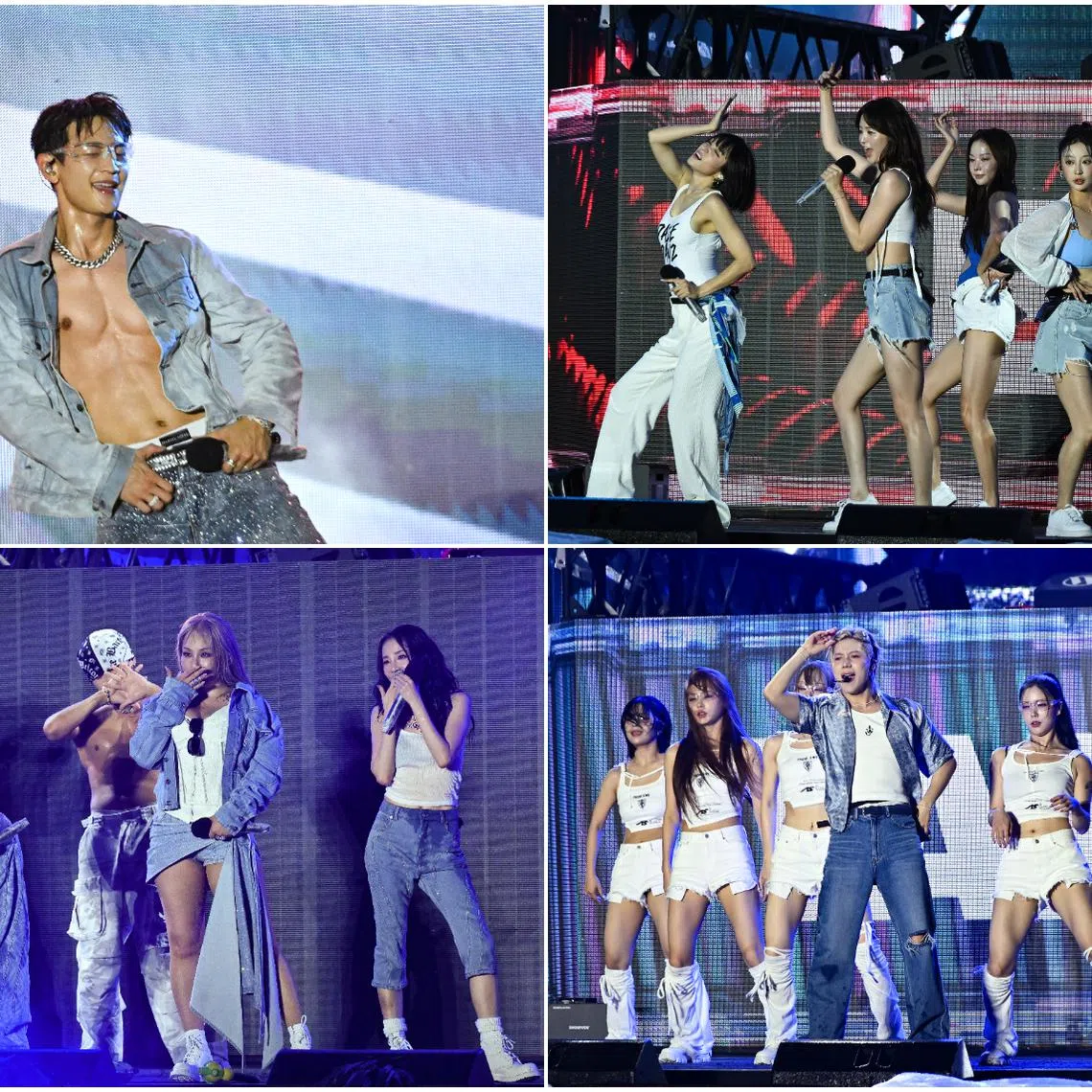 (Clockwise from top left) The second edition of the water-themed music festival saw performances from stars Minho, Exid, 2NE1 and Taemin.