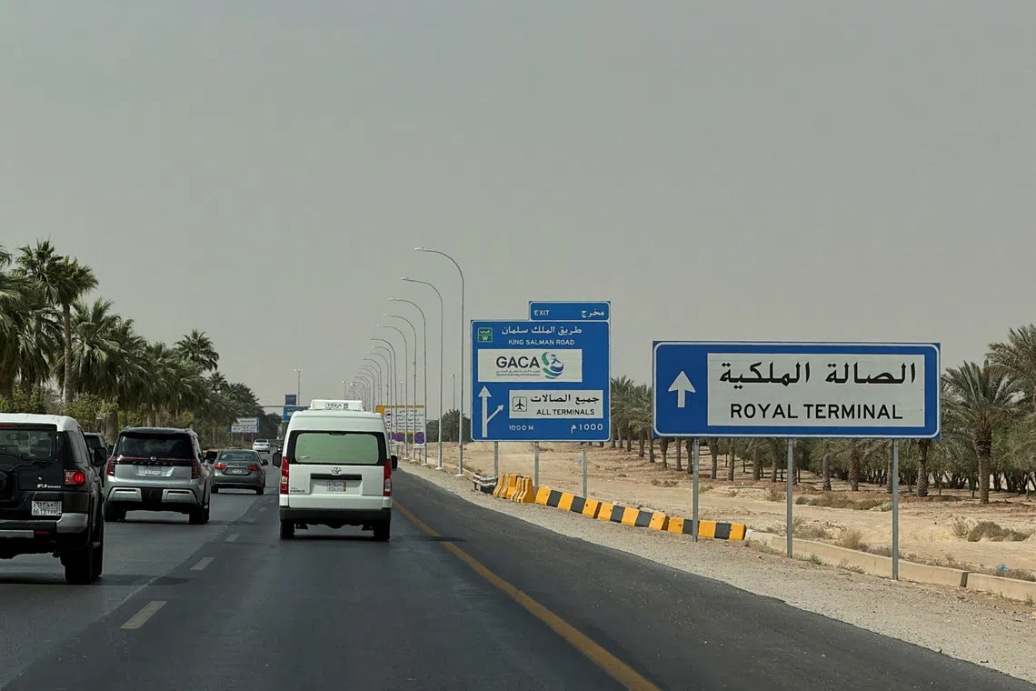 Vehicles on the highway leading to Riyadh’s King Khalid International Airport, which reopened two of its five terminals on Oct 25.